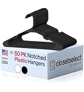 Plastic Hangers 50 Pack, Strong Space Saving Clothes Hanger, Made in USA, Perfect Shirt or Coat P...