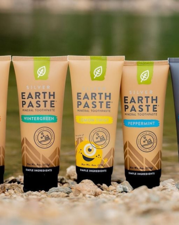 Redmond Earthpaste Natural Non-Fluoride Toothpaste Tube silver charcoal