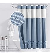 Yimobra Waffle Weave Shower Curtain Set with Snap-in Fabric Liner, Heavyweight Fabric with 12 Hoo...