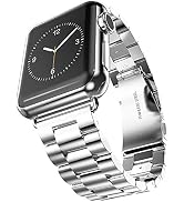 PINHEN Strap Compatible with Apple Watch 41mm 45mm,Stainless Steel Replacement Watch Band Metal S...