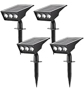 LUMLLSAJI Solar Spot Lights Outdoor, 4 Pack RGB Solar Landscape Spotlights IP65 Waterproof Adjust...