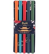 Chopsticks Set, BOENLU 9.5 Inch Silicone Wrapped Stainless Steel Chopsticks Set Dishwasher Safe N...