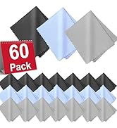 60-Pack Microfiber Cleaning Cloths for Glasses, 6x7 Inch Premium Lens Cleaning Cloth for Screens,...