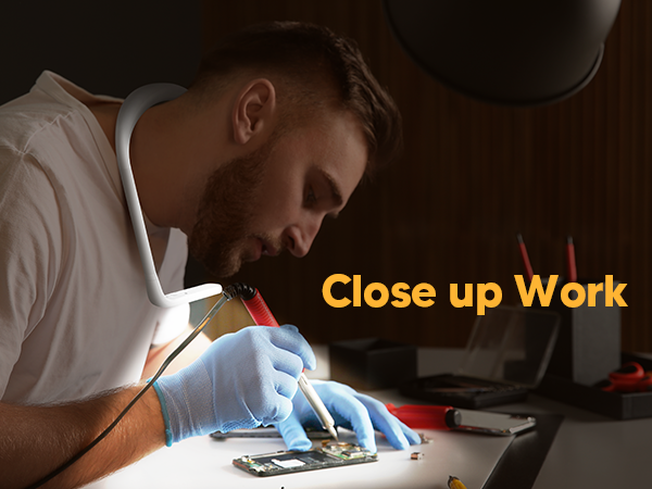 An electrician or mechanic is repairing and using the EastPin necklight for handsfree illumination