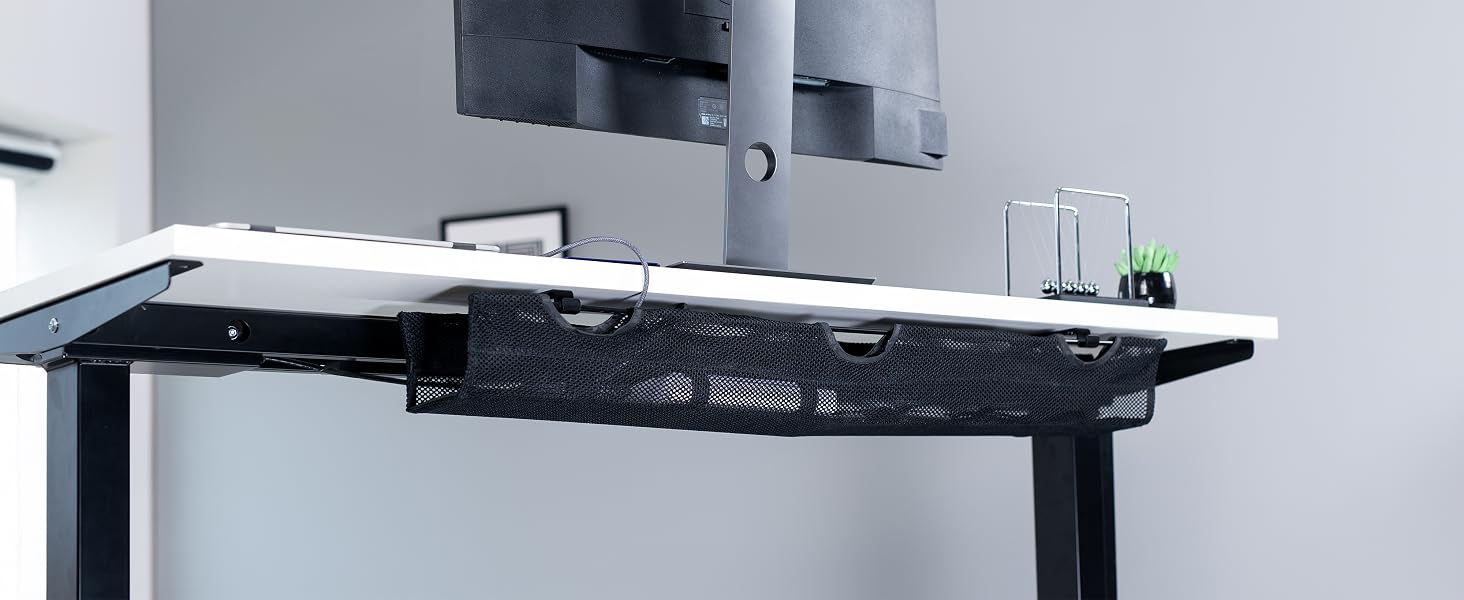 Under desk cable management cord management cable organizer cable storage power strip holder mesh