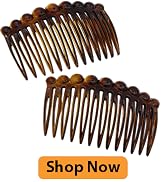 Camila Paris CP33/2 French Hair Side Comb Small Tortoise Shell French Twist Hair Combs Decorative