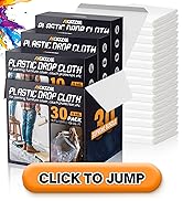 12 x 9 Ft Plastic Sheet Drop Cloths - Disposable Painter's Sheeting & Tarps for Painting, Waterpr...