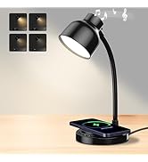 RORENSE 3 in 1 Desk Lamp with Speaker Lamp 15W Fast Wireless Charger Lamp Foldable & Portable Lig...