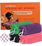 African Net Sponge Authentic, 3 Pieces African Exfoliating Net Sponge Body Back Scrubber Exfoliat...