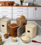 XXL 6.5L / 250 Oz x 2 & XL 5.2L / 175 Oz x 2 - WIDE & DEEP Food Storage Airtight Containers [Set ..