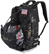 Hutigertech Motorcycle Cycling Helmet Backpack, Large Capacity Waterproof Helmet Holder, Storage ...