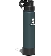 avodvo 24oz Insulated Water Bottle with 2-in-1 Straw and Spout Lid, Keeps Cold 24H, Leak-Proof, B...