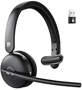 Wireless Headset with Mic for Work, Bluetooth 5.3 Headsets with AI Noise Cancelling, 65H Battery ...