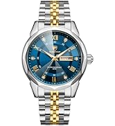 CHEETAH Two-Tone Watches for Men Diamond Stainless Steel Quartz Waterproof, with Date Week Displa...