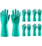 ThxToms 5 Pairs Nitrile Chemical Resistant Gloves, 15mil,13", Reusable Latex Rubber Free Heavy Du...