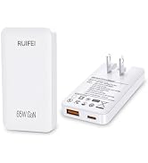 65W Flat USB C Charger Block - Dual USB C Foldable Plug, Suitable for Super Fast Charging of Sams...