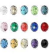 BEADNOVA 8mm Briolette Crystal Glass Beads Roundelle Crystal Beads(450pcs)
