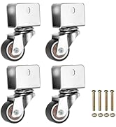PATIKIL 1 Inch Caster Wheels, 4 Pcs Swivel Casters with 0.7" U Bracket Opening 55 Lb Capacity Per...