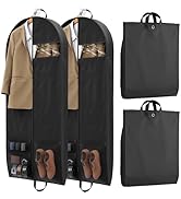 2 Pack Garment Bags for Travel Suit Bags, Dress Bags, Garment Bags for Hanging Clothes with Pocke...