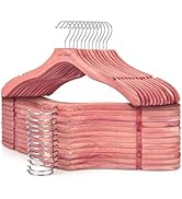 TOPIA HANGER Red Cedar Coat Hangers 24 Pack, Premium Wood Suit Sweater No Shoulder Bump Hangers, ...