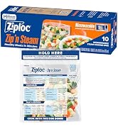 Ziploc Zip 'n Steam Food Storage Cartons for Meal Prep, Healthy Meals in Minutes, Microwave Safe,...