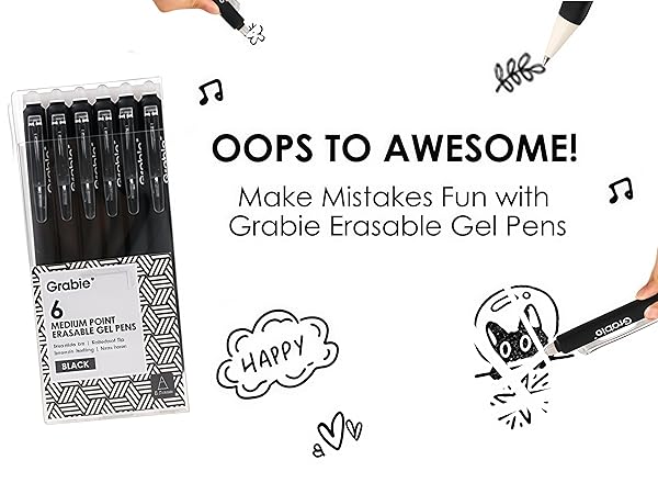 erasable gel pen set of 9-black