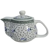 Porcelain Teapot 500ml Kettle with Removable Stainless Steel Infuser (Flower)