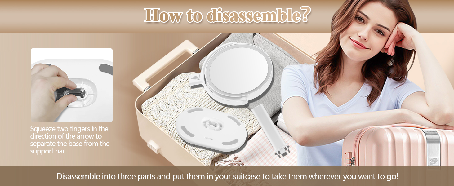 lighted mirror with magnification