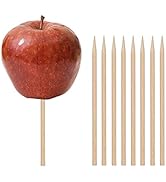 HANSGO Wooden Candy Apple Skewer Sticks, 6mm 5.25inch Natural Bamboo Skewers BBQ Caramel Apple St...
