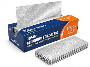 BronzeOx 9 x 10.75-inch pop-up aluminum foil sheets, 500-count box.