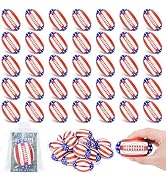 Bensbl 48 Sets Patriotic Mini Football Stress Balls Bulk with Cards and Organza Bags, American Fl...