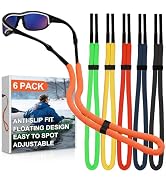 Floating Sunglasses Straps 6 Pack – Adjustable Buoyant Eyewear Retainer with Anti-Slip Grip, High...