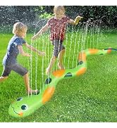 95" × 12" Extra Large Snake Sprinkler for Kids - Inflatable Kids Sprinkler for Yard, Toddler Wate...