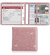 VAGURFO Car Registration And Insurance Holder, Leather Vehicle Card Document Glove Box Organizer,...