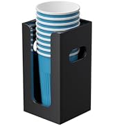 WINFFOR Disposable Cup Organizer Dispenser - Black Acrylic Cup and Lid Holder with Handles Plasti...