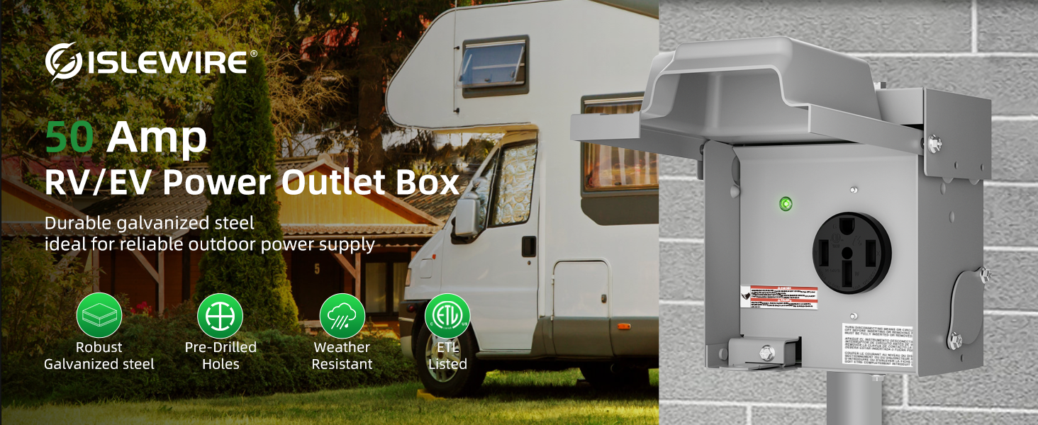 50 amp rv outlet box