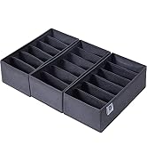 Qozary 3 Pack Sock Underwear Drawer Organizer Dividers, Non-Woven Fabric Collapsible Cabinet Clos...