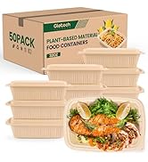 100 Piece (50 Pack) Meal Prep Containers with Lids,32 oz Resuable Cornstarch Material Salad Conta...