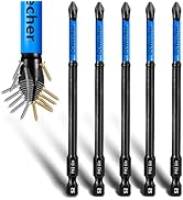 5-Pack Long Screwdriver Bits 6 inch, 2 Phillips Bits Professional CNC Anti-Slip, Phillips Impact ...