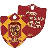 Harry Potter Gryffindor Crest Dog Tag, Wizarding World of Hogwarts Pet ID Tag Engraved with Name ...