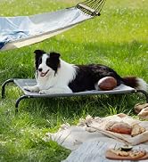 Bedsure Elevated Raised Cooling Cots Bed for Large Dogs, Portable Indoor & Outdoor Pet Hammock wi...