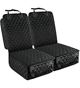 PETICON Front Seat Cover 2 Pack, Full Protection Dog Car Seat Cover with Side Flaps, Nonslip Scra...