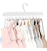 Resovo Bra Hanger for Closet, Tank Top Hanger 20 Hooks Capacity Foldable Wood Space Saving Hanger...