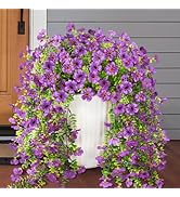 ZFProcess Artificial Hanging Flowers Plants for Outdoor Spring Decoration, 2PCS Faux Silk Daisy U...