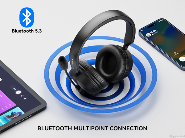 Wireless Headset with Microphone
