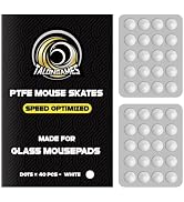 TALONGAMES Mouse Skates for Glass Mousepads | High-Density PTFE | Universal Round Dots 6.5mm 40pc...