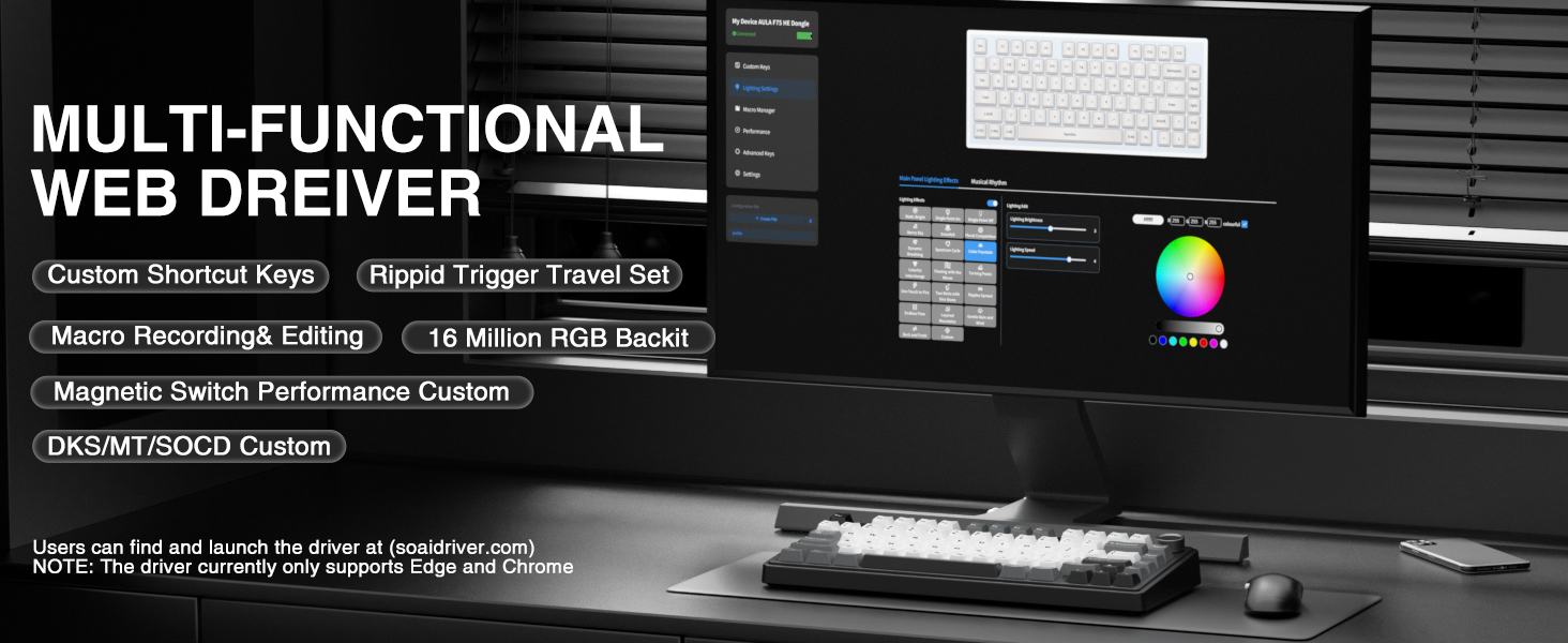 SOCD DKS Rapid Trigger RGB keyboard Advanced Customization macros