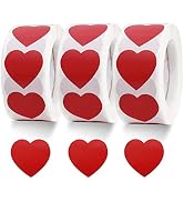 Vuzvuv 1500 Labels Red Heart Stickers 1 inch Heart Coding Shape Paper Labels for Wedding Annivers...