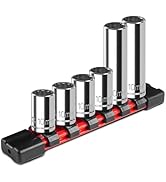 ZHAX 6PCS 1/4" Drive 10mm Socket Set, Deep & Shallow, 6 Point & 12 Point, Mirror Finish, Cr-V Steel