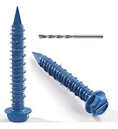 VGBUY 1/4 x 1-3/4 Inch 50Pcs Concrete Screws, Hex Head Screws Anchor with Drill Bit, for Masonry,...